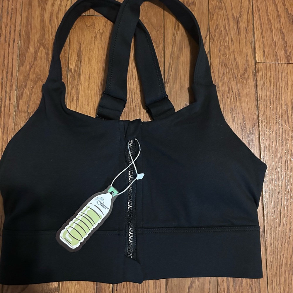 Black Zip-Front Sports Bra Minimizer